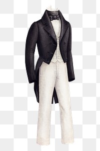 Gentleman's tuxedo png design element, remixed from artworks by Henry De Wolfe