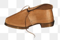 Man's brown leather shoe png, remix from artwork by Marie Mitchel