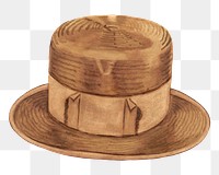 Vintage men's straw hat png, remix from artwork by Ernest A. Tower, Jr.