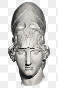 Head with a helmet png vintage illustration, remixed from the artwork by John Flaxman