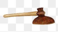 Vintage broad axe png illustration, remixed from the artwork by Archie Thompson