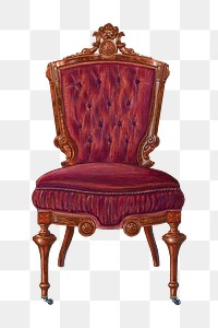 Vintage chair png illustration, remixed from the artwork by Frank Wenger.