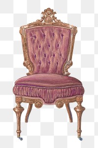 Vintage chair png illustration, remixed from the artwork by Frank Wenger