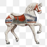 Png carousel horse illustration, remixed from artworks by Henry Murphy