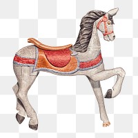 Png carousel horse illustration, remixed from artworks by Albert Ryder