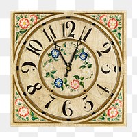 Vintage clock face png illustration, remixed from the artwork by Gene Luedke