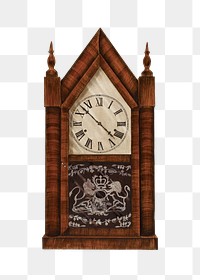 Vintage clock png illustration, remixed from the artwork by Edith Miller