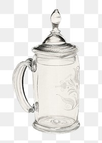 Vintage covered mug png illustration, remixed from the artwork by V.L. Vance