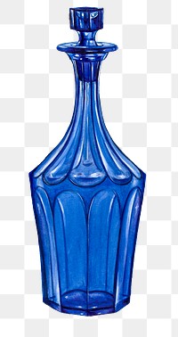 Vintage png blue decanter, remixed from artworks by John Tarantino