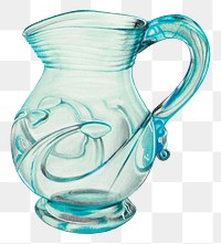 Blue vintage pitcher png illustration, remixed from the artwork by S. Brodsky