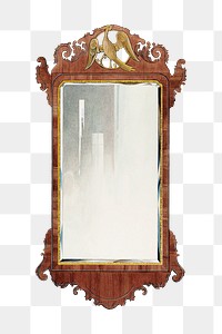 Vintage mirror png illustration, remixed from the artwork by Wellington Blewett