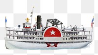 Vintage model ship png illustration, remixed from the artwork by Frank Gray