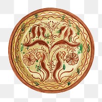 Vintage plate png illustration, remixed from the artwork by Charles Garjian