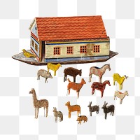 Noah's Ark and Animals png illustration, remixed from the artwork by Ben Lassen