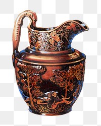 Vintage pitcher png illustration, remixed from the artwork by Charles Caseau