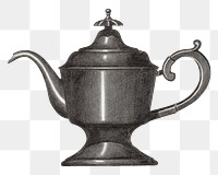 Vintage coffee pot png illustration, remixed from the artwork by Herman Bader