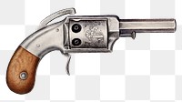 Vintage revolver gun png illustration, remixed from the artwork by Rose Campbell-Gerke