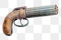 Vintage gun png illustration, remixed from the artwork by Erwin Schwabe