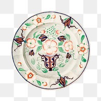 Vintage plate png illustration, remixed from the artwork by Byron Dingman