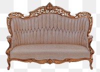 Vintage rosewood sofa png illustration, remixed from the artwork by Eugene Croe