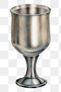 Vintage silver goblet png illustration, remixed from the artwork by Rose Campbell–Gerke