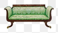 Vintage green sofa png illustration, remixed from the artwork by Nicholas Gorid