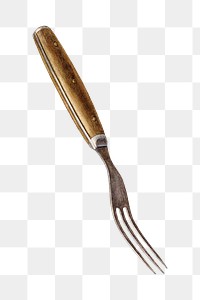 Vintage steel fork png illustration, remixed from the artwork by Fred Hassebrock