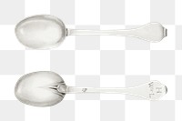 Vintage silver spoon png illustration, remixed from the artwork by Charlotte Winter