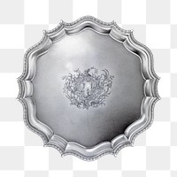 Vintage silver tray png illustration, remixed from the artwork by Horace Reina