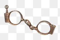Vintage handcuffs png illustration, remixed from the artwork by Stanley Mazur