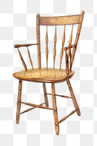 Vintage armchair png illustration, remixed from the artwork by Donald Harding