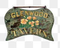 Vintage tavern sign png illustration, remixed from the artwork by Robert W.R. Taylor