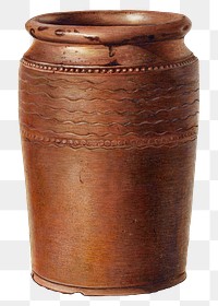 Vintage stoneware jar png illustration, remixed from the artwork by Philip Smith