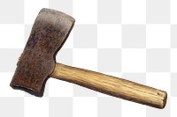 Vintage axe png illustration, remixed from the artwork by James M. Lawson