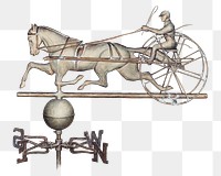 Vintage weather vane png illustration, remixed from the artwork by Samuel W. Ford