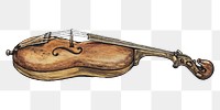 Vintage violin png illustration, remixed from the artwork by Augustine Haugland