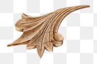 Vintage wood carving png illustration, remixed from the artwork by Clayton Clements
