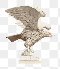 Vintage wooden eagle png illustration, remixed from the artwork by Henry Murphy