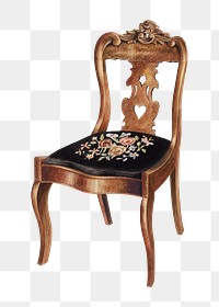 Vintage chair png illustration, remixed from the artwork by Robert Stewart