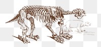 Vintage png giant ground sloth extinct animal, remix from artworks by Charles Dessalines D'orbigny