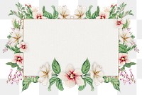 Vintage Japanese png floral frame art print, remix from artworks by Megata Morikaga