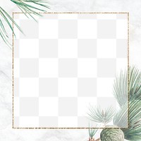 Christmas pine tree frame png art print, remix from artworks by Megata Morikaga