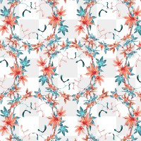 Maple leaf seamless pattern transparent background, remix from artworks by Megata Morikaga