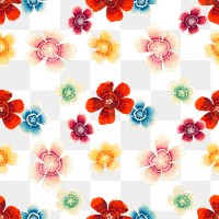 Floral seamless pattern png Sweet William transparent background, remix from artworks by Zhang Ruoai