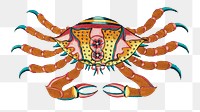 Ancient crab png sticker, aquatic animal colorful illustration, remix from the artwork of Louis Renard
