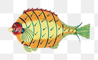 Vintage fish png sticker, aquatic animal surreal illustration, remix from the artwork of Louis Renard