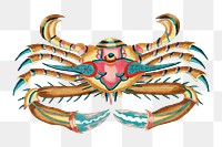 Ancient crab png sticker, aquatic animal colorful illustration psd, remix from the artwork of Louis Renard