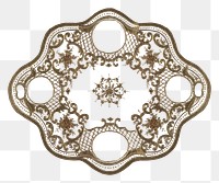Vintage png floral medallion pattern motif, remixed from Noritake factory china porcelain tableware design