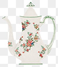 Vintage flowers and leaves  teapot, remixed from Noritake factory china porcelain tableware design