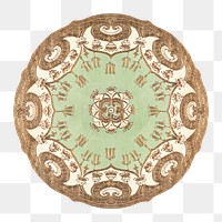 Vintage png floral mandala pattern on platter, remixed from Noritake factory china porcelain dinnerware design